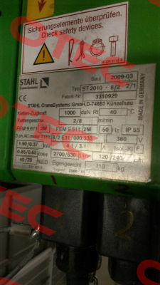 ( 3310019) for ST 2010-8/2 2/1 Stahl CraneSystems