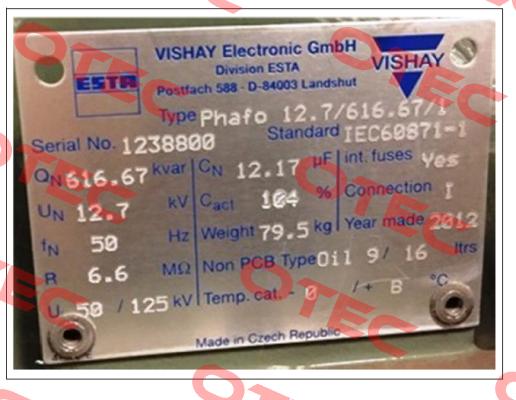 Phafo 12,7/616,67/1 Vishay