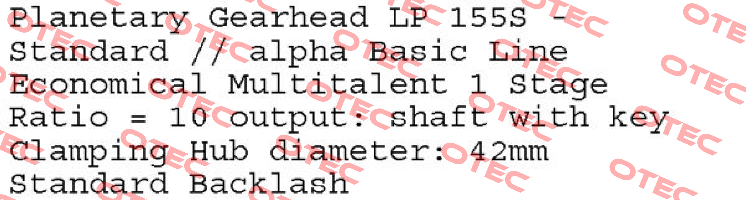 LP 155S-MF1-10-1L1-3S  Wittenstein