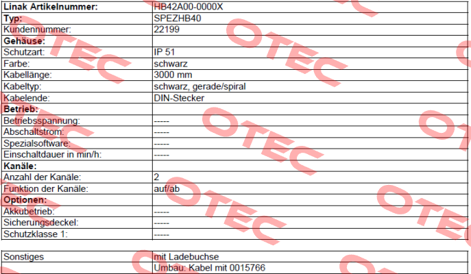 HB42A00-0000X  Linak