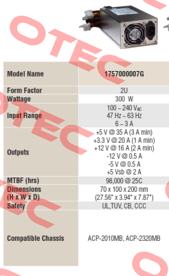 Model: 1757000007G obsolete, alternative 1001  Advantech