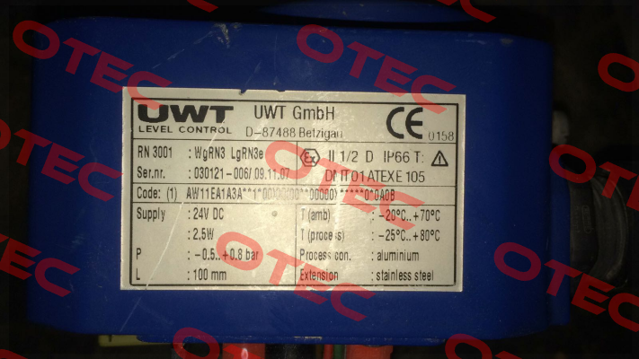 Type: RN 3001 - AW11EA1A3A Uwt
