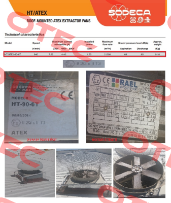 HT-90-6T/ATEX/EXII2G Ex-D Sodeca