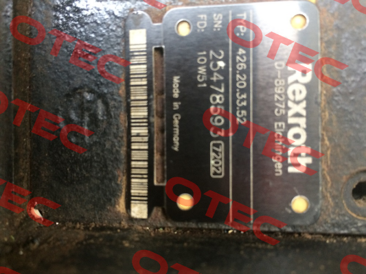 Spare part list for 426.20.33.52  Rexroth