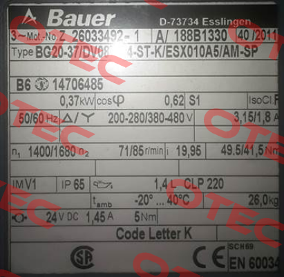 ETB ESX010A5 GS24V 5NM Bauer