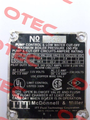 №150  McDonnell & Miller (a xylem brand)