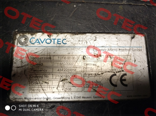 MC 3300 - OEM Cavotec