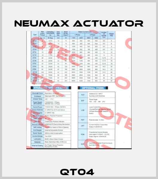 QT04  Neumax Actuator