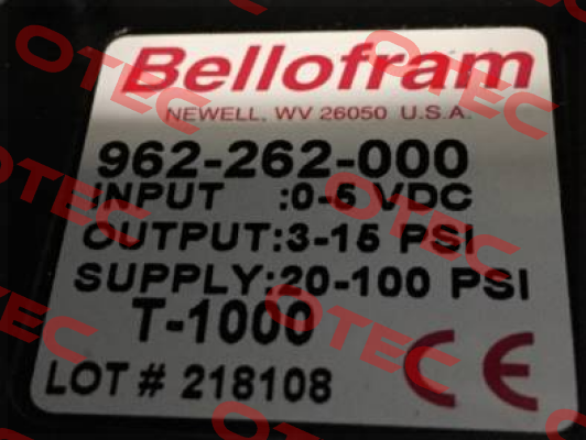 962-262-000 Bellofram