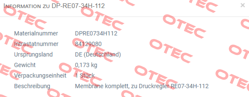 DP-RE07-34H-112  (Membrane zu Druckregler RE07-34H-112)  STASTO