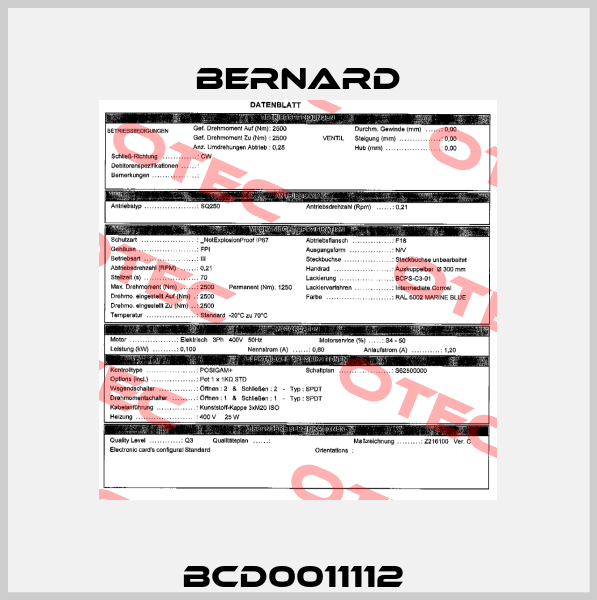 BCD0011112  Bernard