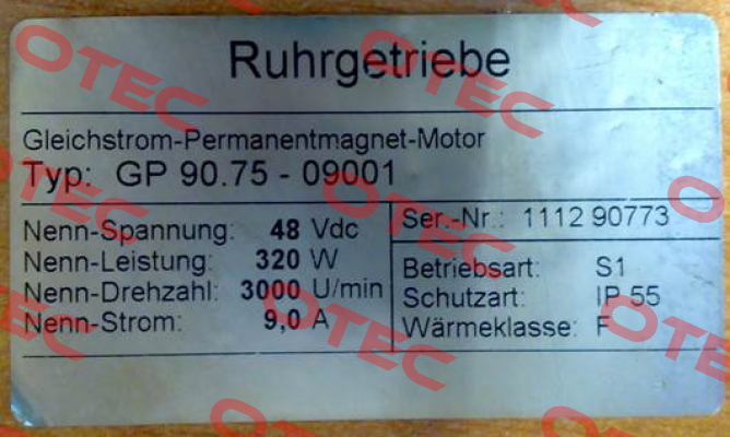 Typ: GP 90.75-09001  Ruhrgetriebe