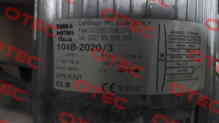 104 B - 2020 / 3 obsolete, alternative 104B-3045/1Q Euro Motors Italia