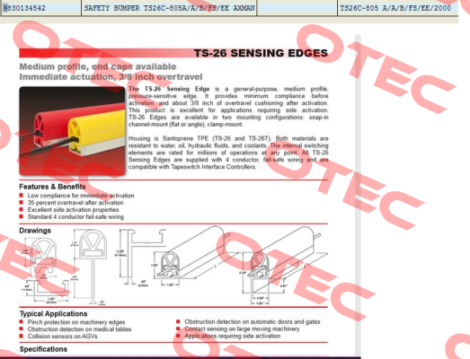  TS26C/0805/3  Tapeswitch