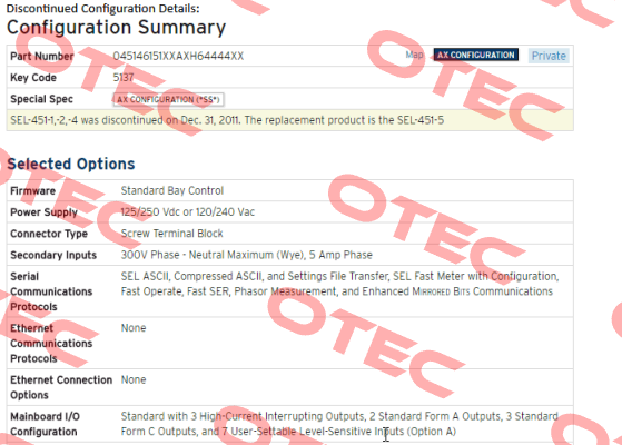 045146151XXAXH64444XX discontinued, replaced by  04515615XXXX4H64444X1  Sel