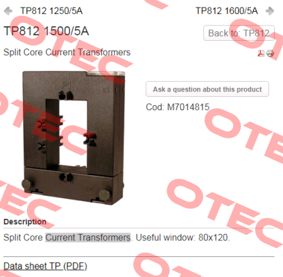 M70147 / TP-812 1250/5A Circutor