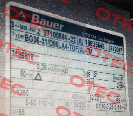 BG06-31/D06LA4-TOF/UL-TM  Bauer