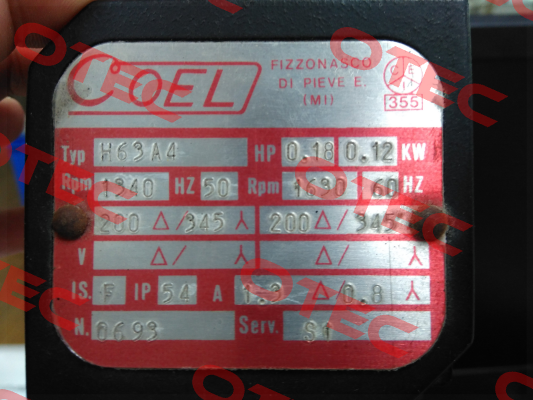 H63A4　HP0.18　0.12KW Coel