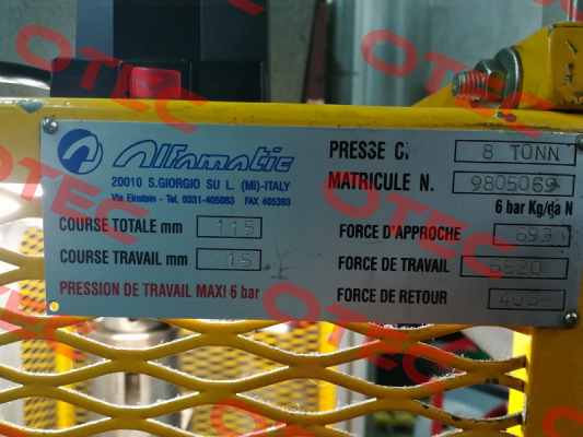 pressure regulator for 9805069 obsolete, replaced by 82931A4 REG. SY2 Alfamatic