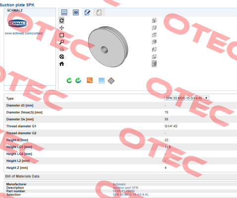 SPK 55 MOS EPDM-15 G1/4-IG Schmalz