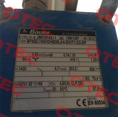 BF40Z-74W/DHE08LA4-D/HT1-C2-SP Bauer