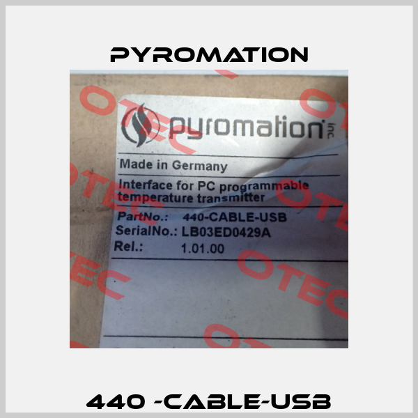 440 -Cable-USB Pyromation