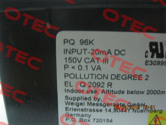 685.130.9200 PQ96K Weigel