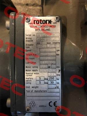 S/N:L02632240102 Rotork