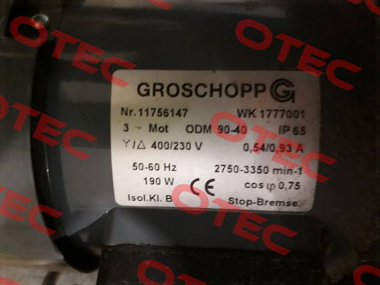 ODM90-40B/Z14 (44,3:1) Groschopp