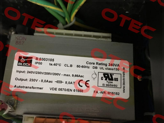 B 0303105 , (5322 785 01541) Block
