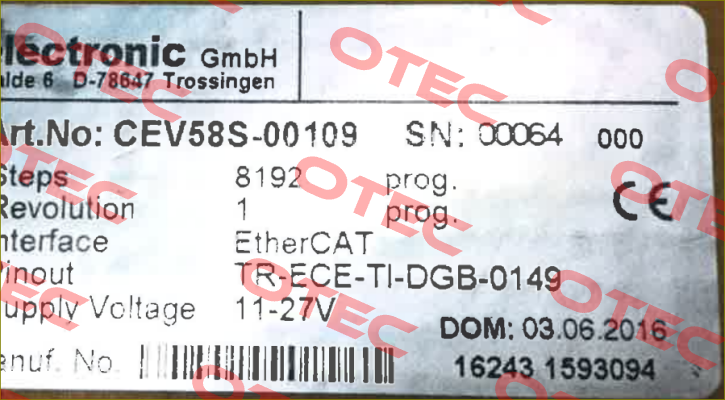 CEV58S-00109 TR Electronic