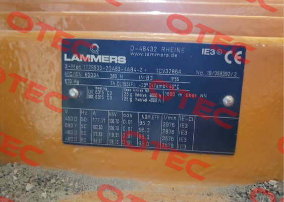 P/N:0210211000131102500A; Type:1TZ9503-2DA63-4AB4 Lammers