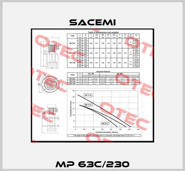 MP 63C/230 Sacemi