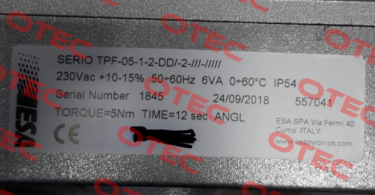 TPF-05-1-2-DD/-2-///-///// ESA Pyronics International