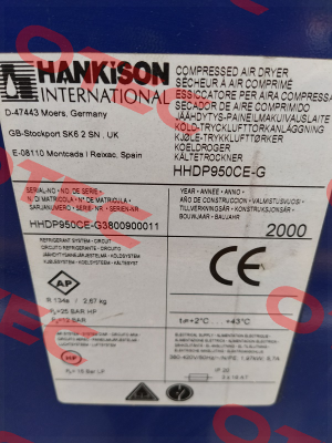 HHDP950CE-G Hankison