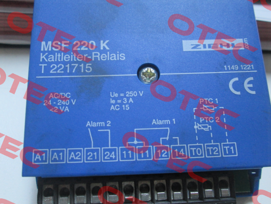 P/N: T221715 Type: MSF220K Ziehl