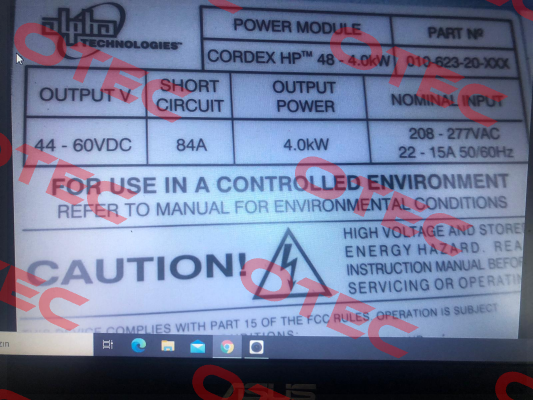 P/N: 010-623-20-040 Alpha Technologies