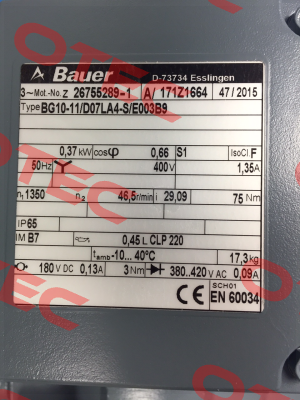 Gear for BG10-11/D07LA4-S/E003B9,Z26755289-1 Bauer