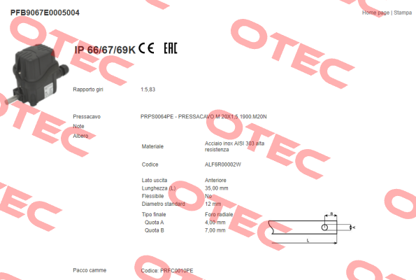 PFB9067E0005004 Ter Tecno Elettrica Ravasi