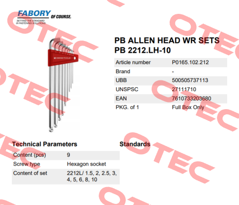 P0165.102.212 Fabory