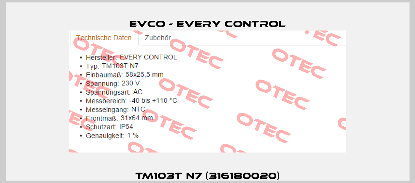 TM103T N7 (316180020) EVCO - Every Control