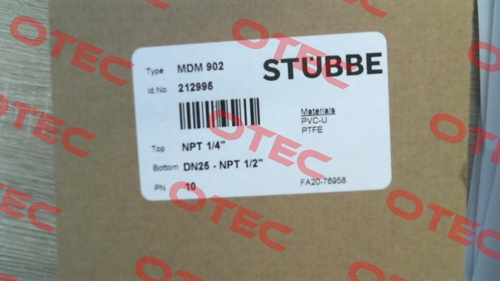 PN: 212995 Type:MDM902 Stübbe