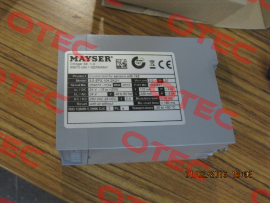 SG EFS 104 ZK2/1 24V AC/DC 1,2 kOhm Mayser