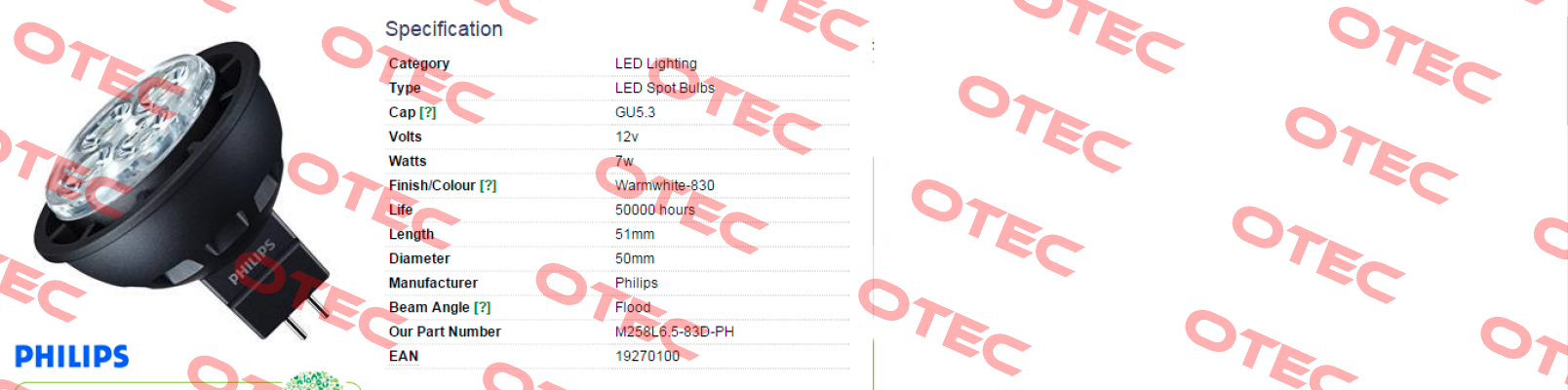 MLEDV6WGU533036-78543900 (M258L6.5-83D-PH)  Philips