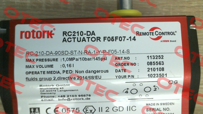 PA-RC-210-DA Rotork