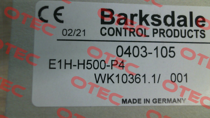 P/N:  0403-105, Type: E1H-H500-P4 Barksdale