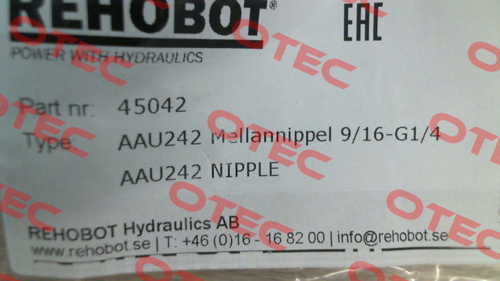 p/n: 45042, Type: AAU242 Rehobot