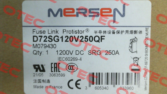 D72SG120V250QF (M079430) Mersen