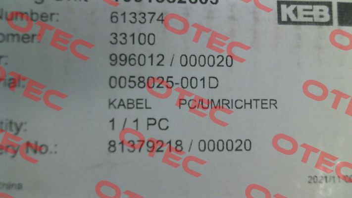 0058025-001D LAIPPLE KEB