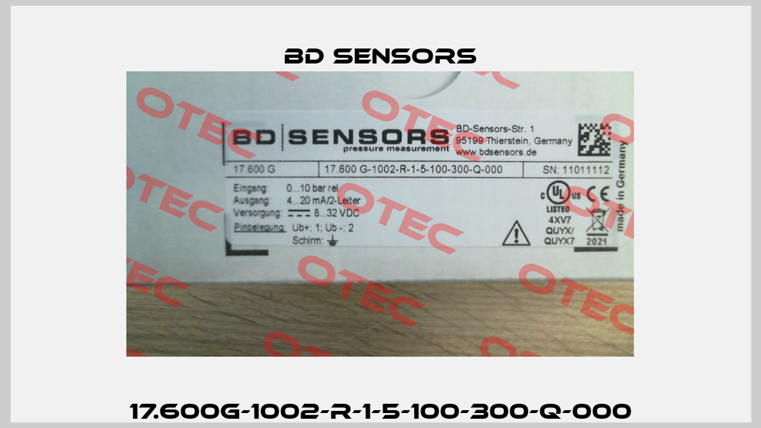 17.600G-1002-R-1-5-100-300-Q-000 Bd Sensors